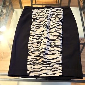Sexy black Pencil Skirt with center zebra print design